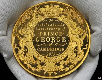 Special coins made for Prince George christening